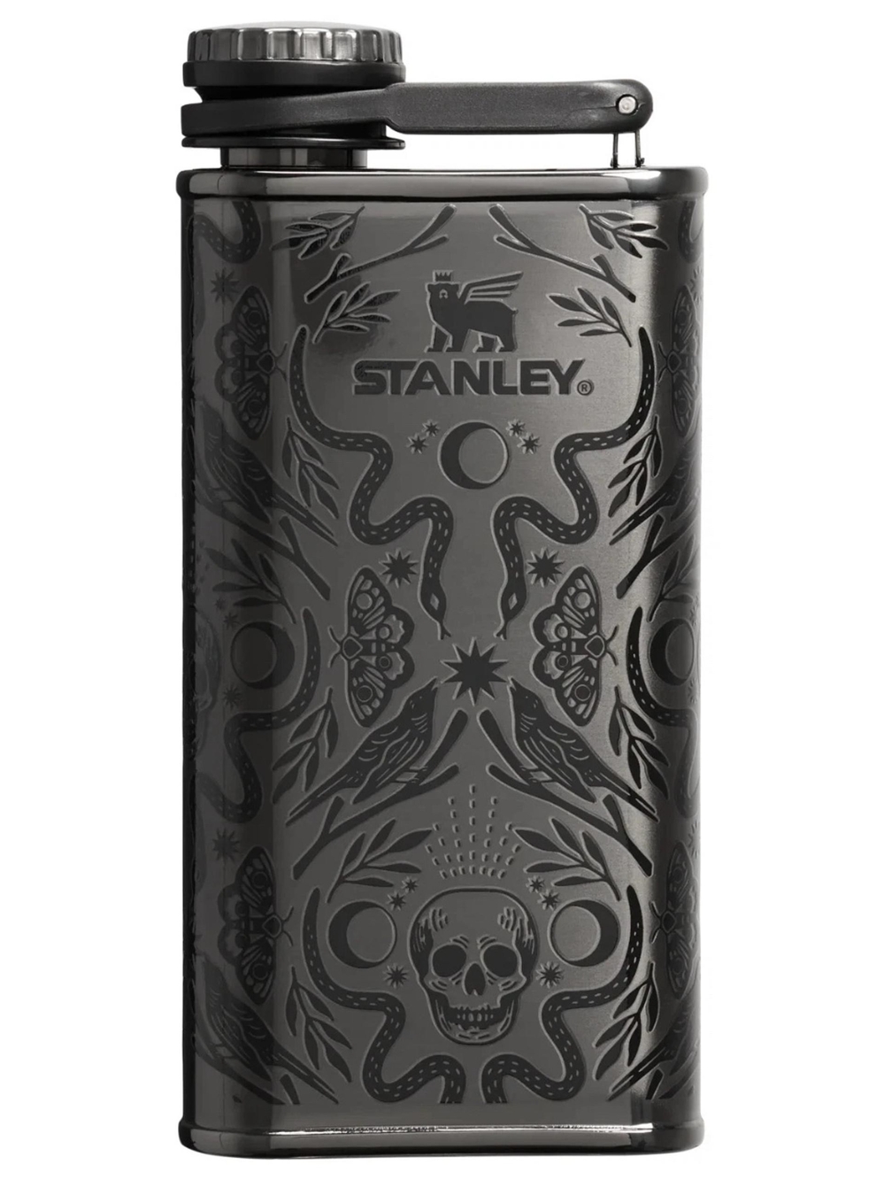 Stanley Wide Mouth Flask 8 Oz Black Celestial Skull Snake NEW IN BOX
